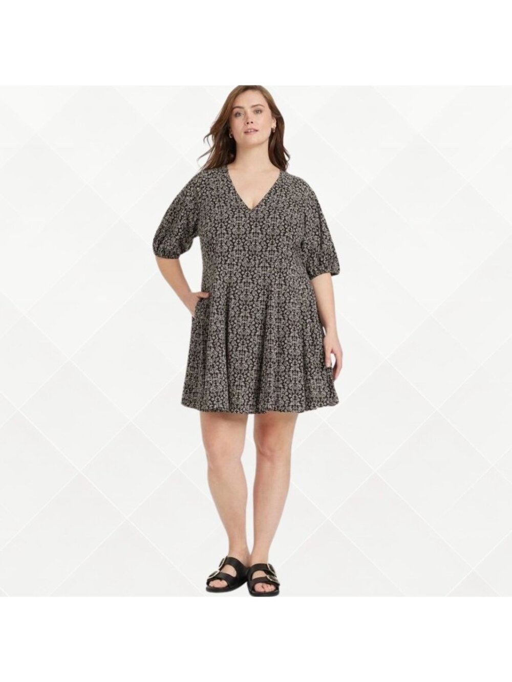 Universal Thread Floral Dress • 3XL • Floral Black • WDS-100095